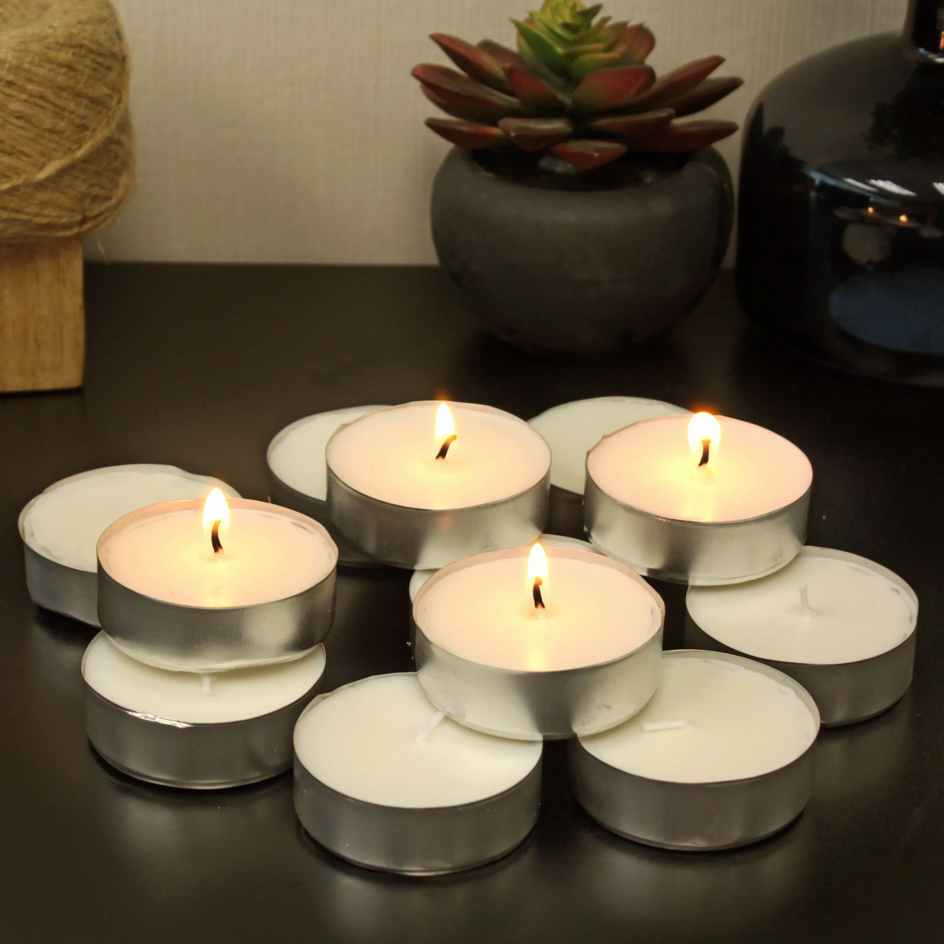 20-Pack Unscented Mega Oversized Tea Light Candles with 9 Hour Extended Burn Time (WS)