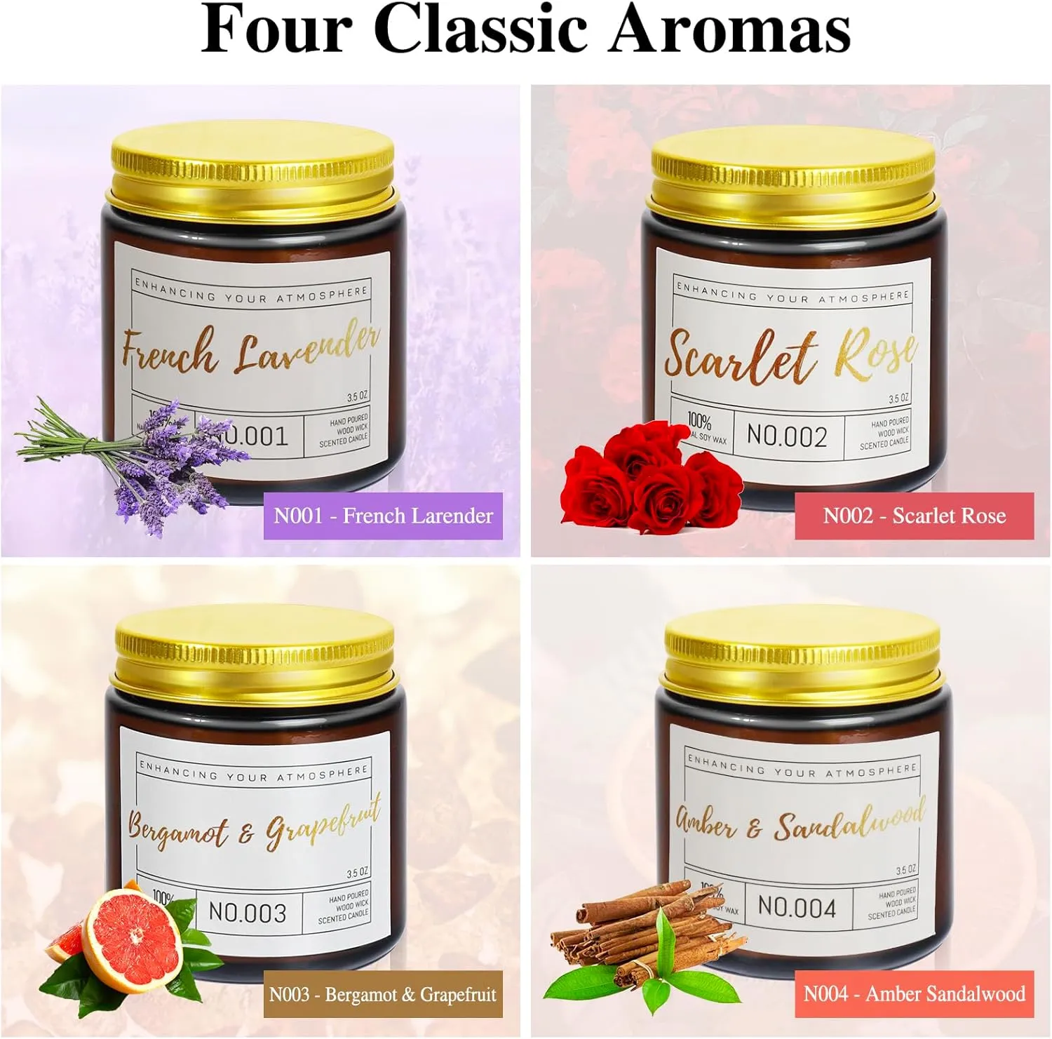 4/6 Pcs Scented Candles Sets