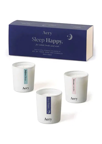 Aery Sleep Happy Gift Set of Three Votive Candles