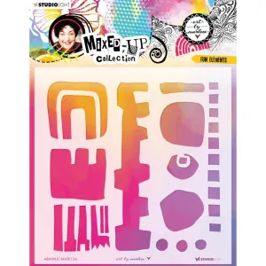 Art By Marlene Mixed-Up 7.87"x 7.87" Stencil - Nr. 134, Fun Elements*