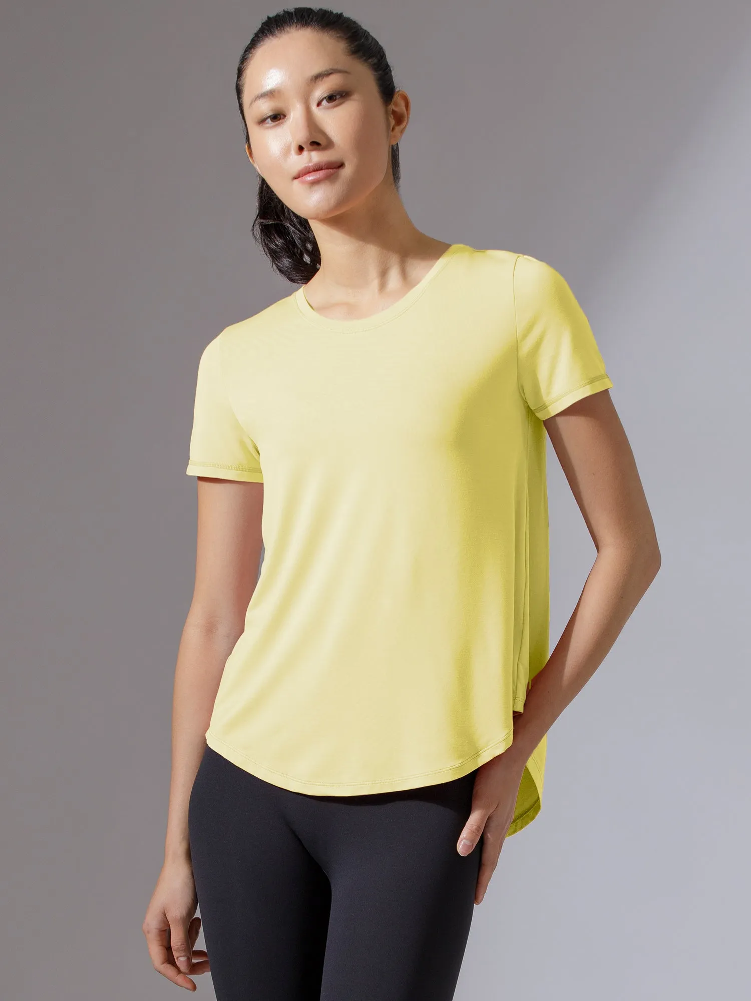 BACK TIE EVERYDAY SHORT SLEEVE TEE, JASMINE