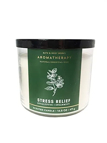 Bath & Body Works, Aromatherapy Stress Relief 3-Wick Candle, Eucalyptus Spearmint