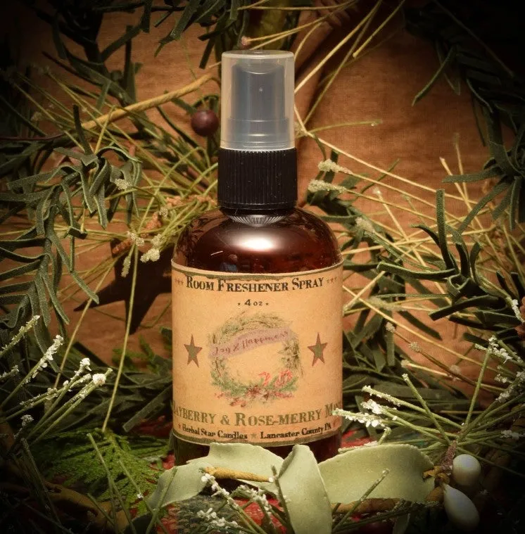 #BRMRS "Bayberry & Rose-MERRY Mint" 4oz Room Spray