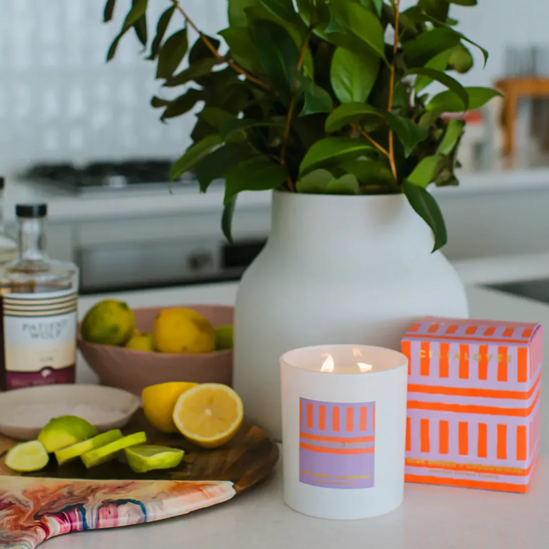 Celia Loves - Blue Amber   Cedarwood Soy Candle (40hr)