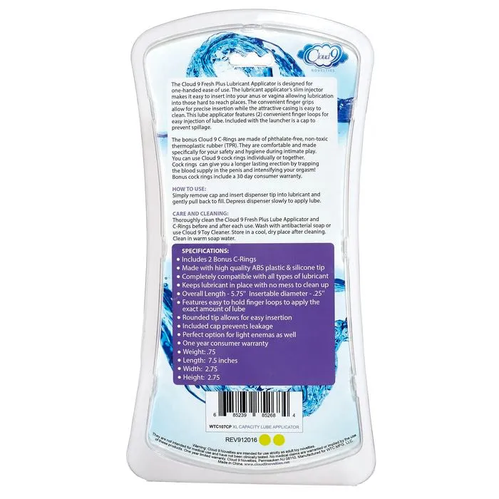 Cloud 9 Fresh   Premium XL Lube Applicator With 2 Bonus CRings