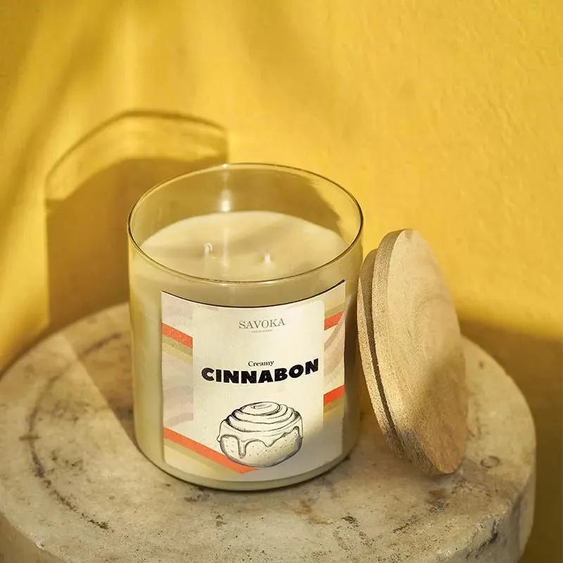Creamy Cinnabon Scented Soy Candle | Single | 10.2 x 10.2 cm / 4 x 4 inches