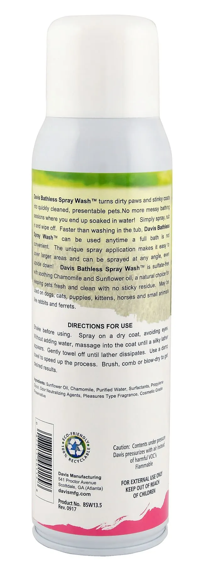 Davis Bathless Spray Wash, 13.5 oz