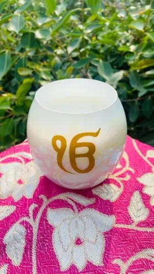 ELEGANTE HOMEZ Scented Jar Candle for Home Decoration Aroma Therapy Ik omkar Candles for Birthday Anniversary (Pack of 2)