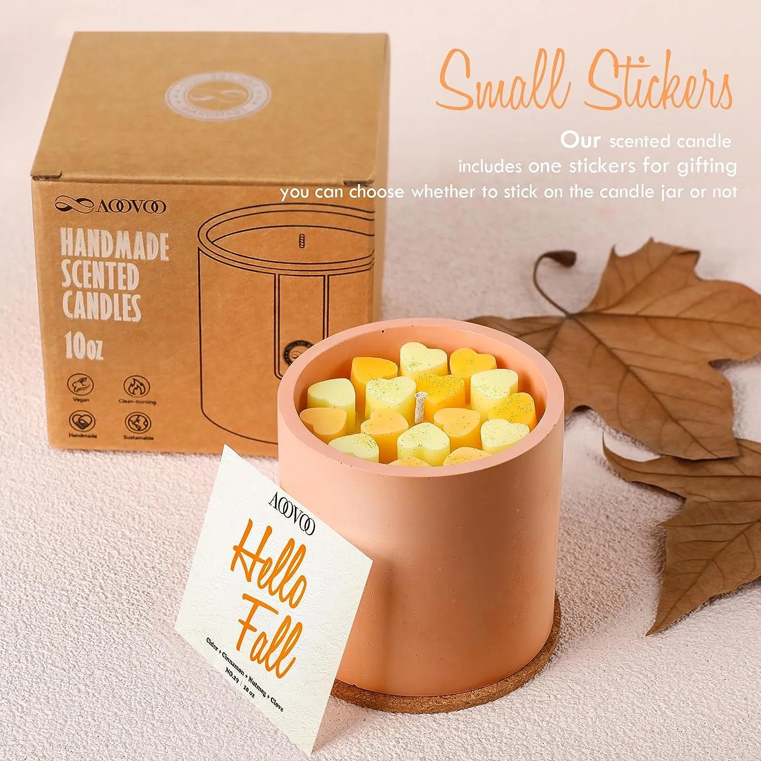 Fall Candles Decor - Mulled Cider Candle |Thanksgiving Decor | Fall Scented Soy Candles 10Oz| Candles for Home Scented