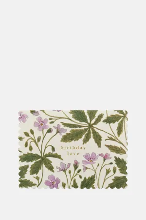 Geranium Birthday Love Card