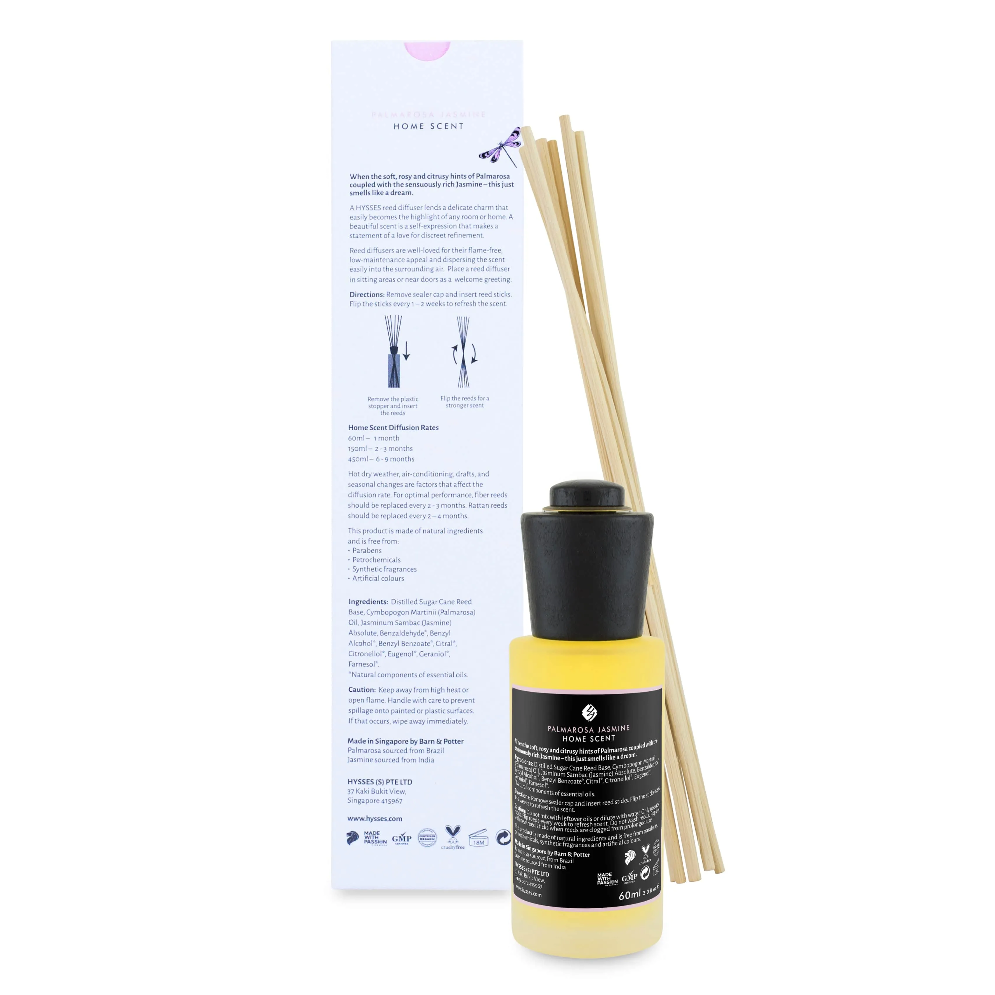 Home Scent Reed Diffuser Palmarosa Jasmine