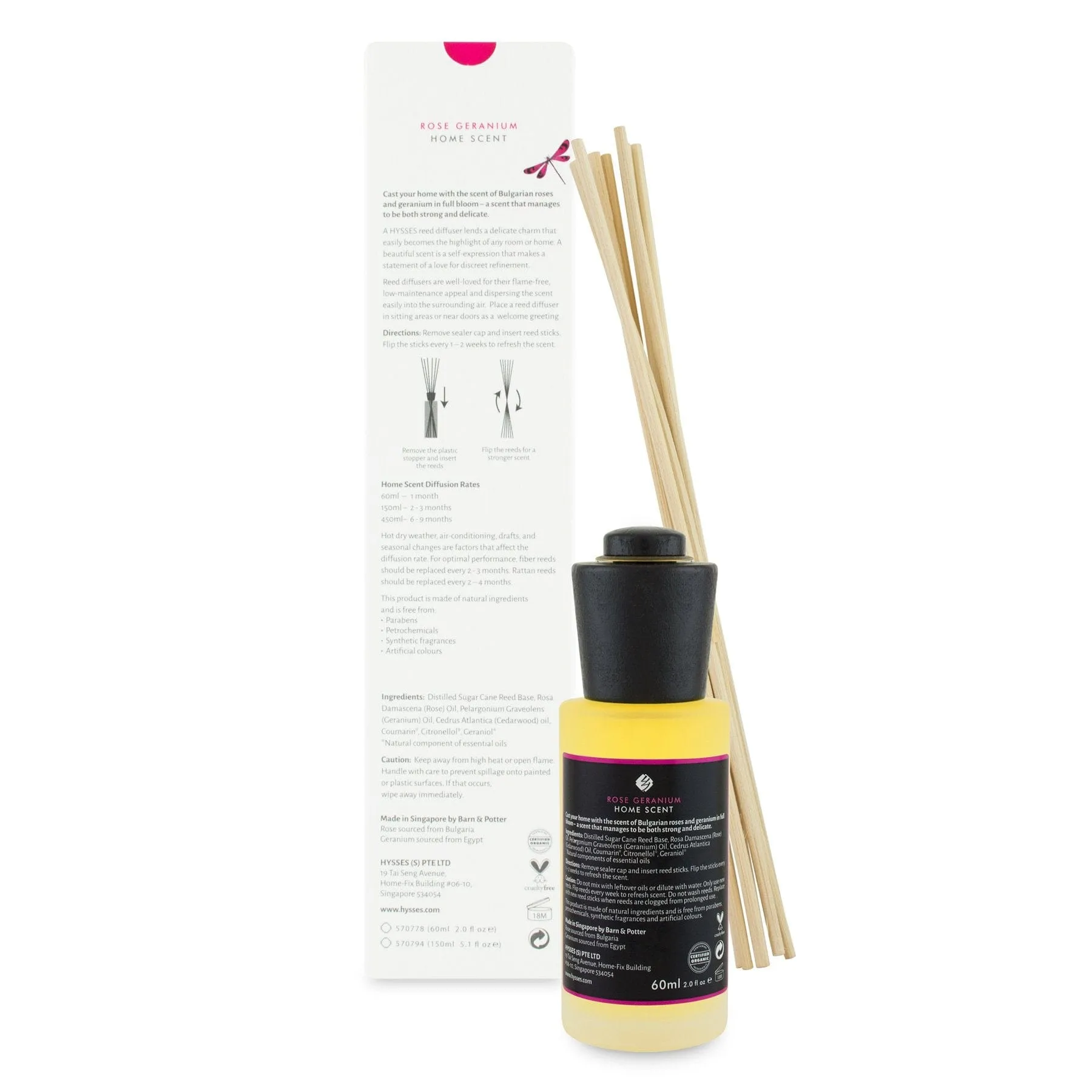 Home Scent Reed Diffuser Rose Geranium