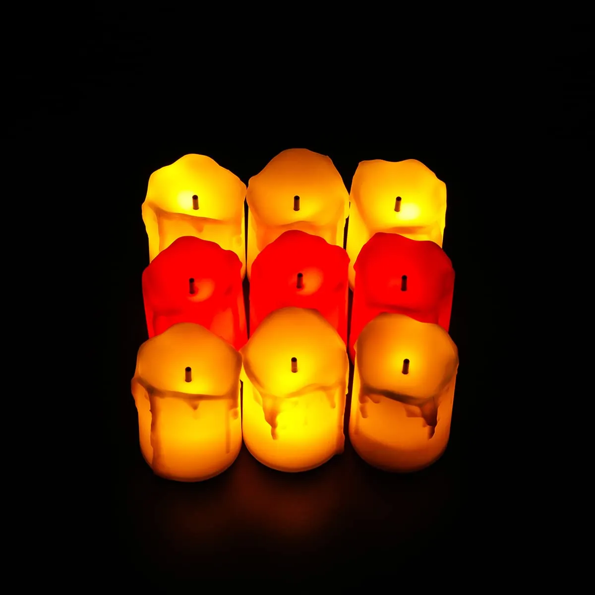 Homestic LED Candles for Home Decoration |Battey Operated |Flameless Yellow Light |Safe & Easy to Maintain |Diwali Lights for Home Decoration, Along with Other Festivities & Parties|Pack of 12 |
