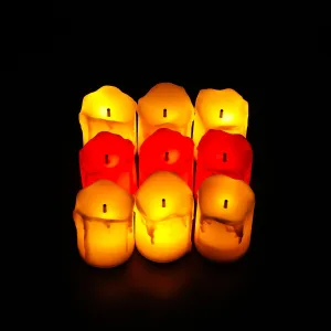 Homestic LED Candles for Home Decoration |Battey Operated |Flameless Yellow Light |Safe & Easy to Maintain |Diwali Lights for Home Decoration, Along with Other Festivities & Parties|Pack of 12 |