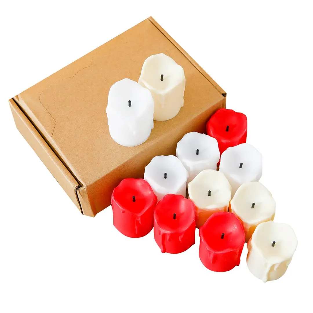Homestic LED Candles for Home Decoration |Battey Operated |Flameless Yellow Light |Safe & Easy to Maintain |Diwali Lights for Home Decoration, Along with Other Festivities & Parties|Pack of 12 |