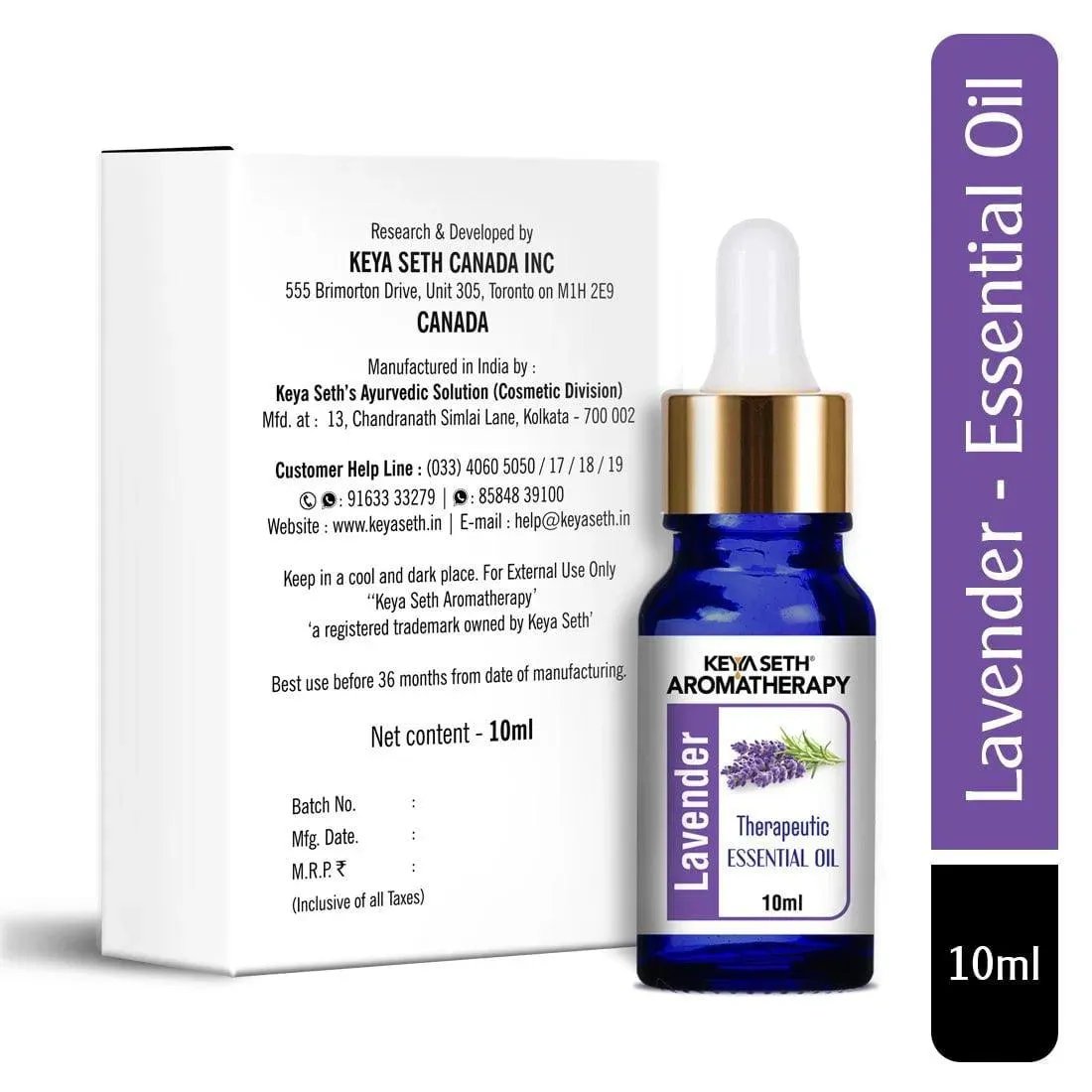 Lavender Essential Oil, Therapeutic, Pure & Natural, Stress Relief, Insomnia, Cold, Asthma, Skin & Hair Tonic 10ml