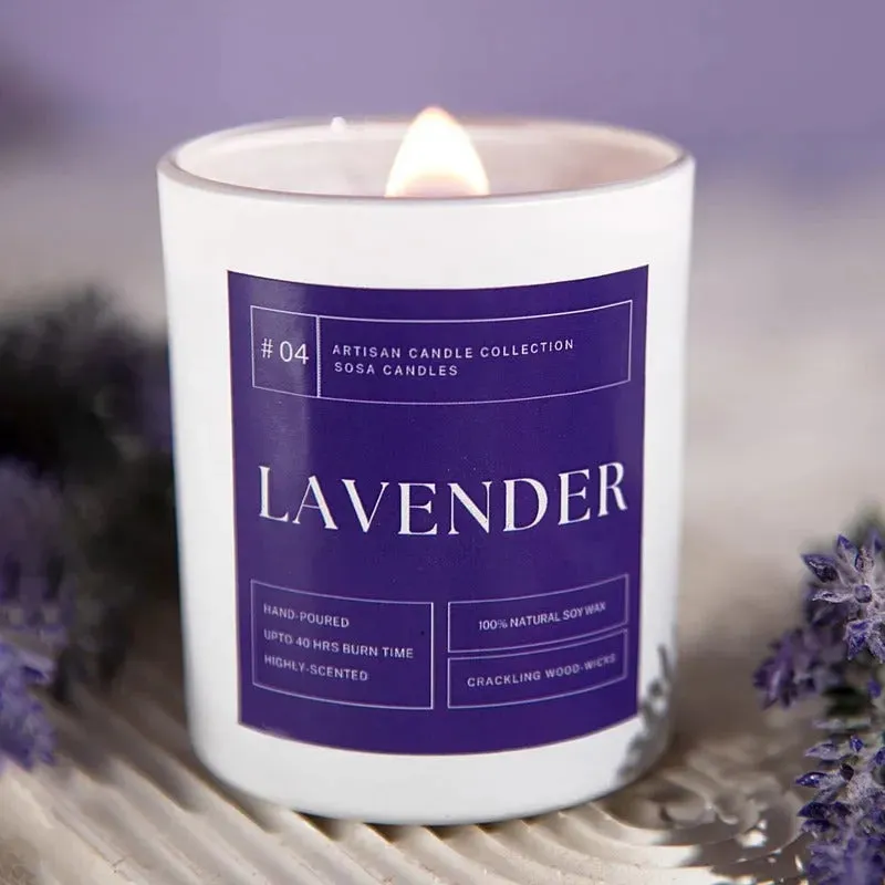 Lavender Scented Candles | Luxury Scented Candles | Single | 5.1 x 7.6 cm / 2 x 3 inches
