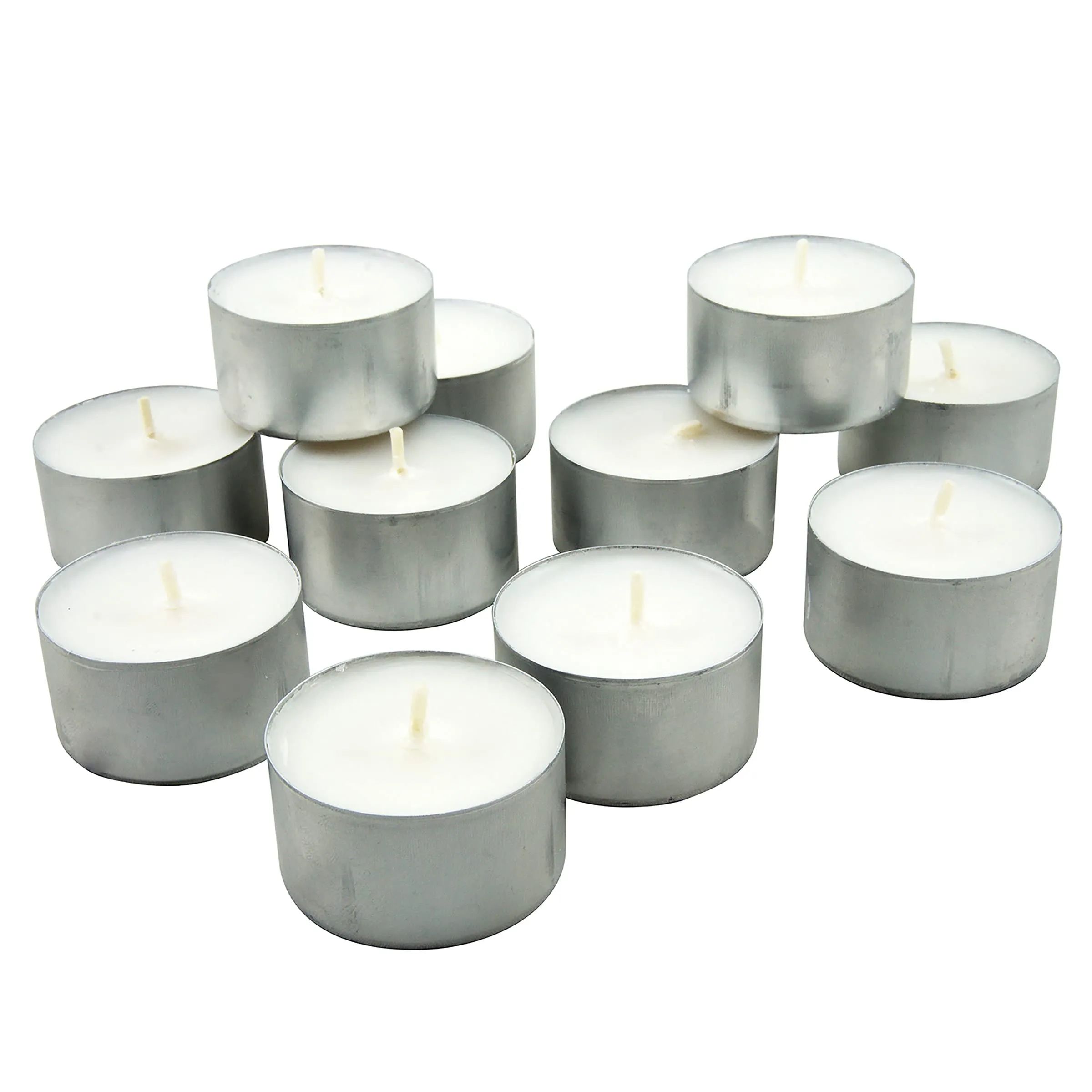 Long Burning Unscented Tea Light Candles, 8 Hour Extended Burn Time, White, 50 Pack