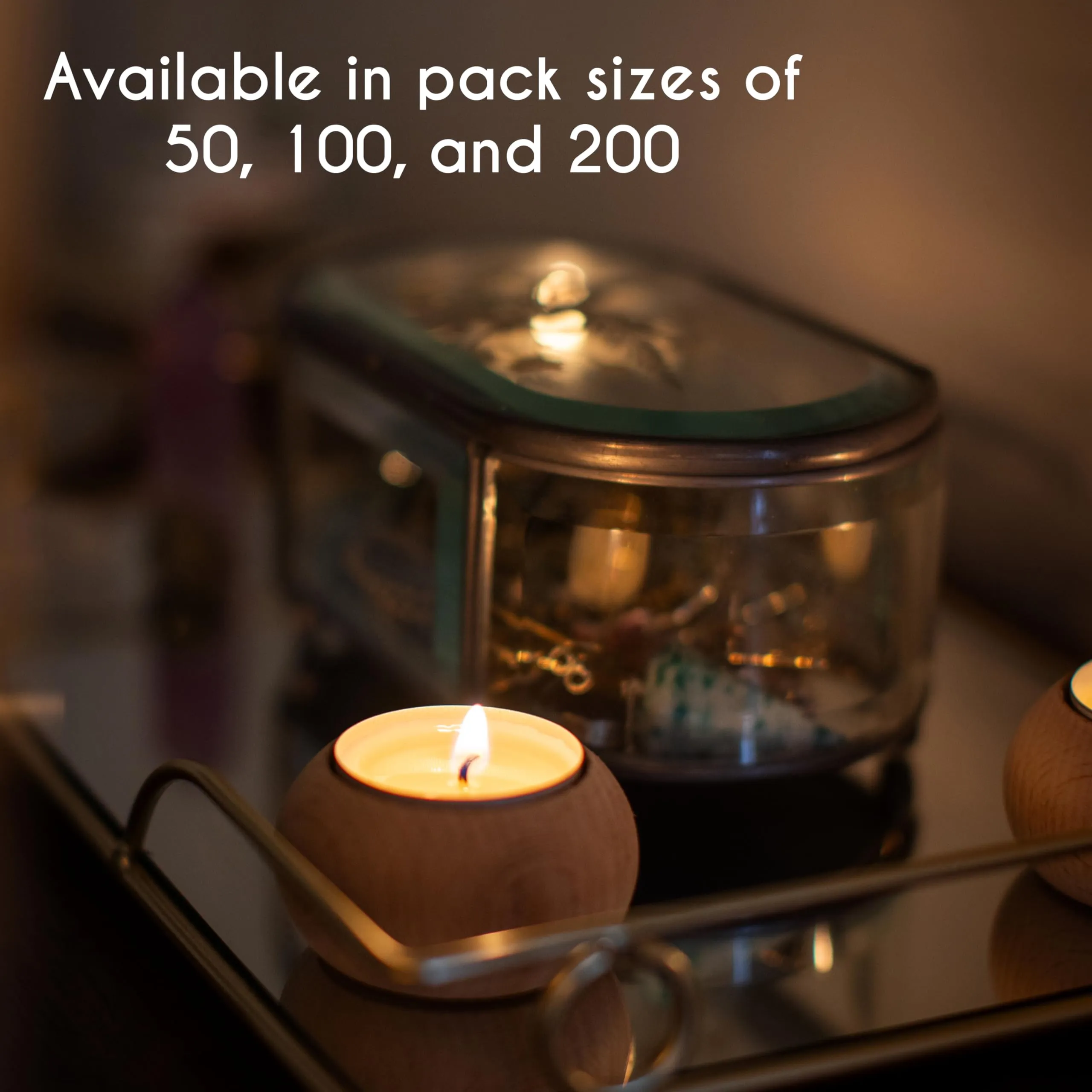 Long Burning Unscented Tea Light Candles, 8 Hour Extended Burn Time, White, 50 Pack