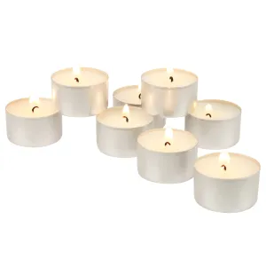 Long Burning Unscented Tea Light Candles, 8 Hour Extended Burn Time, White, 50 Pack