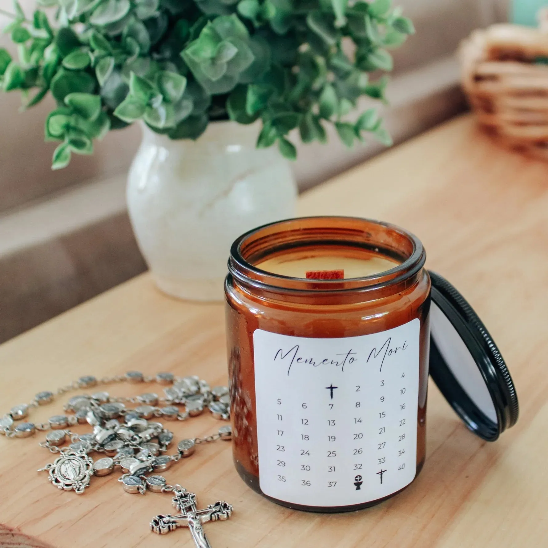 Memento Mori Beeswax Candle