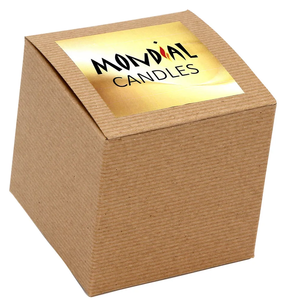 MONDIAL CANDLES: BIANCA Collection - Porcelain Container Candle with Antique Silver Crucifix