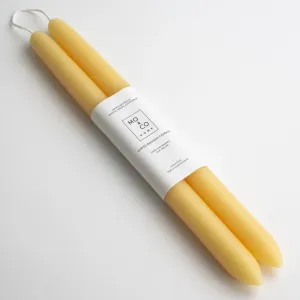 Natural Gold 10" Dipped Beeswax Candles