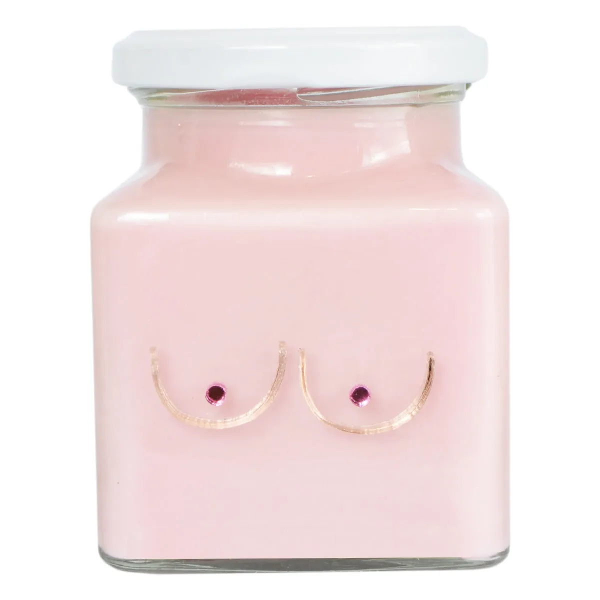 Pink Ribbon Pink Boobs Square Candle