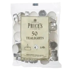 Prices White Tea Light Candles 50 Pack