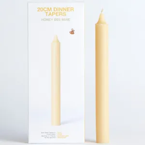 Queen B Beeswax Taper Candles (4pk) - 20cm/12hr Burn Time