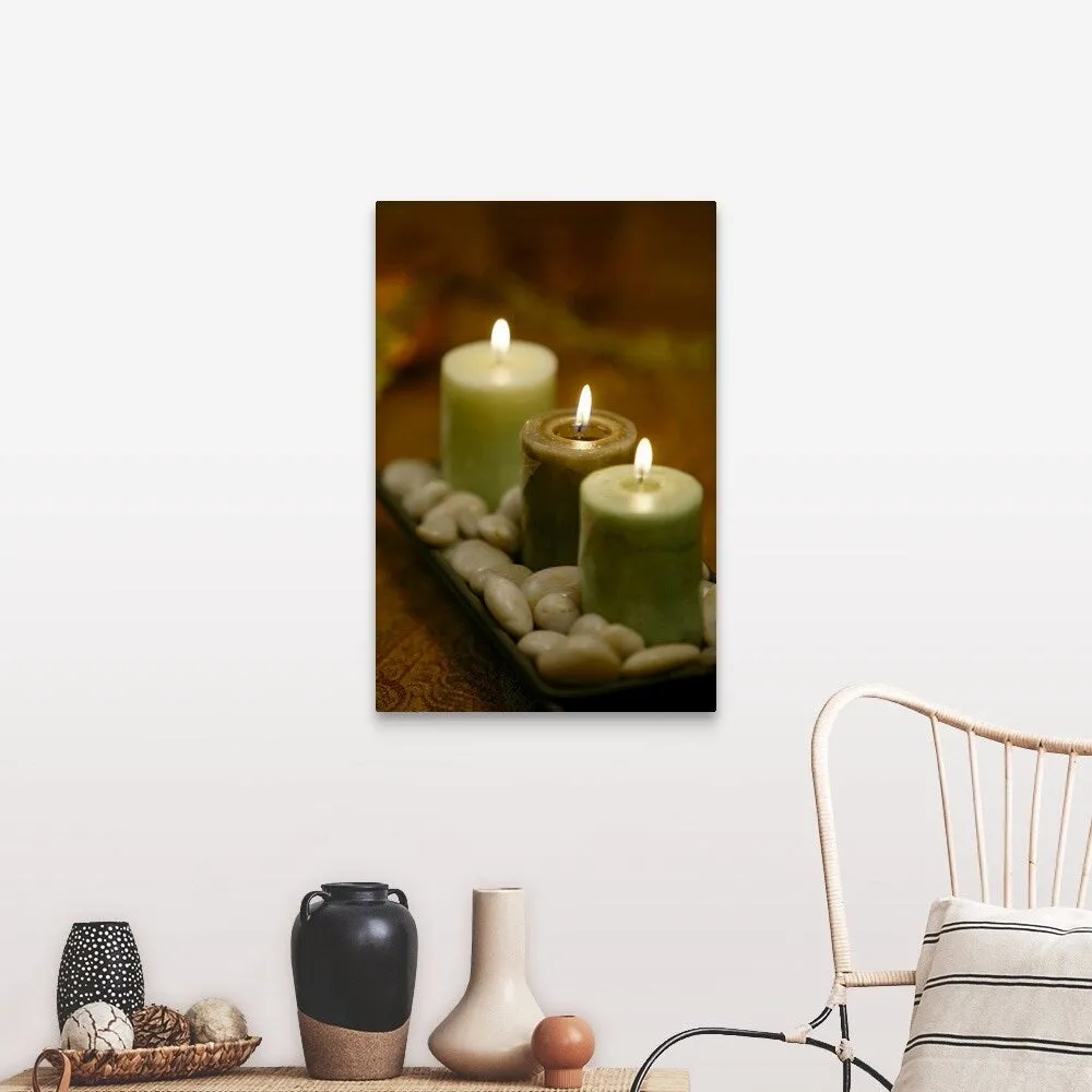 "Candles with stones" Canvas Wall Art
