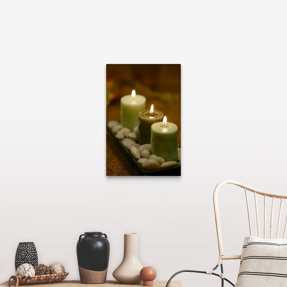 "Candles with stones" Canvas Wall Art