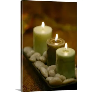 "Candles with stones" Canvas Wall Art