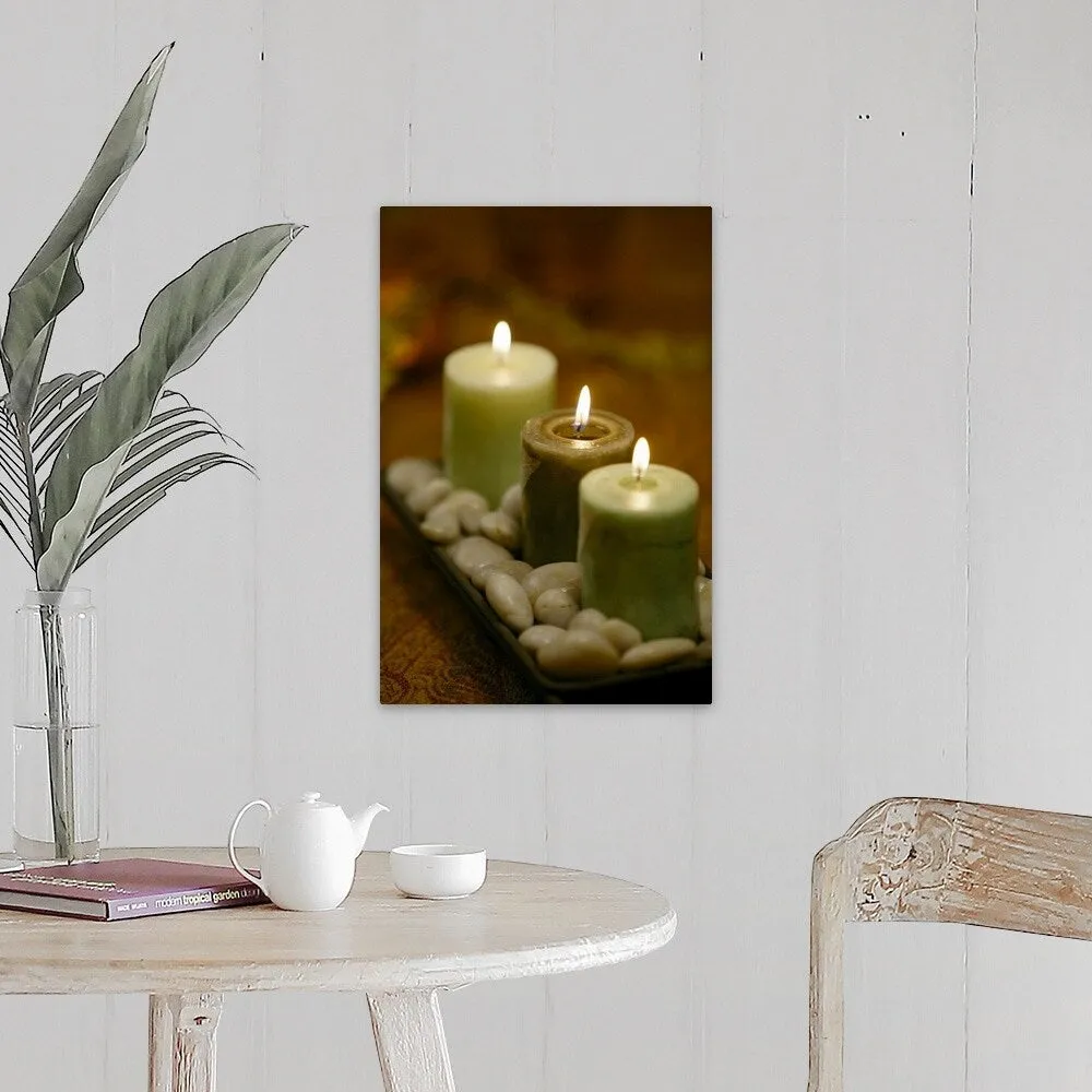 "Candles with stones" Canvas Wall Art