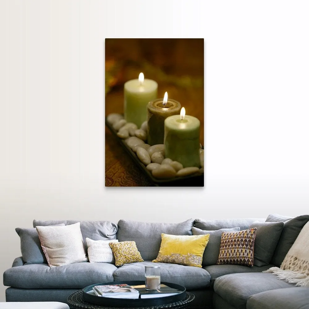 "Candles with stones" Canvas Wall Art