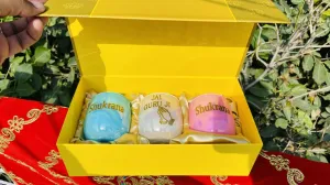RJKART Holographic Glass Candle with Box for Women Men Birthday Wedding Christmas Gift Decorative Vinyl Printing Aromatheraphy Candle (Pack of 3, 180 Gram Each)