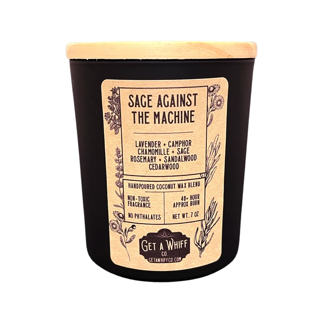 Sage Against The Machine, Sage & Lavender Soy/Coconut Candle