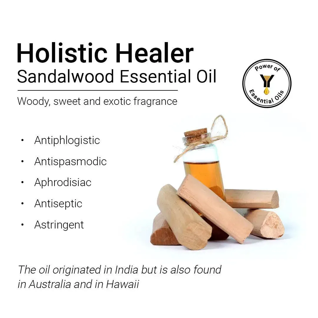 Sandalwood Essential Oil, Therapeutic Pure & Natural, Mysore Sandal, Antiseptic, Ageing Skin, Relaxing 10ml 