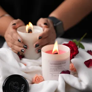 Sandalwood Rose Highly Scented Candles For Home Decor | Scented Candles Gift Set | Home Decor Items | Home Decoration Items For Bedroom,Living Room | Aroma,Aromatherapy Candles Upto 45hrs