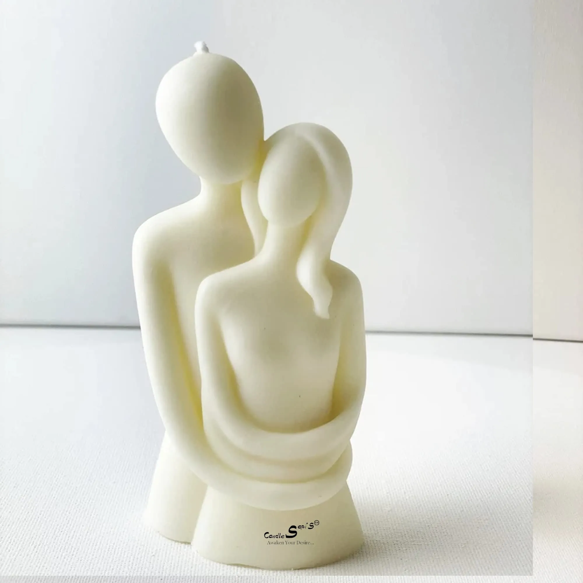 Sapi’S Candles: Awaken Your Desire...™ Scented Heart Pillar Candles with Cute Couple, Soy Wax | Best Valentine's Day Gift |120 Gram Each,10 Hours (White & Red) (Pack of 3)