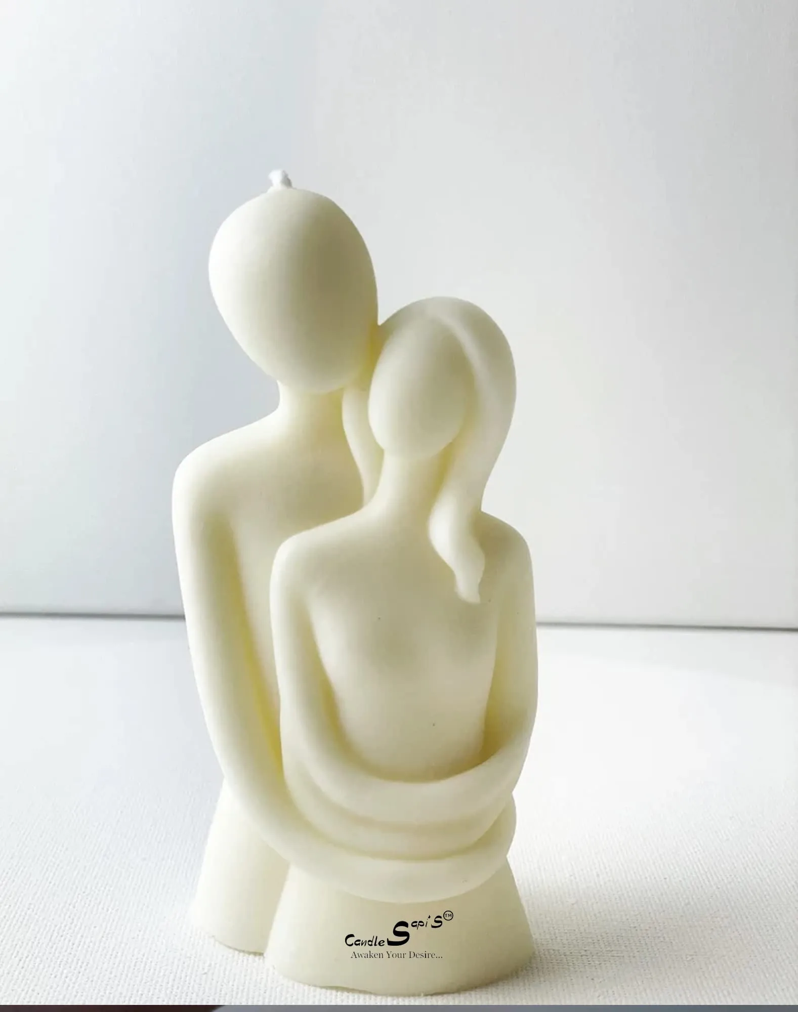 Sapi’S Candles: Awaken Your Desire...™ Scented Heart Pillar Candles with Cute Couple, Soy Wax | Best Valentine's Day Gift |120 Gram Each,10 Hours (White & Red) (Pack of 3)