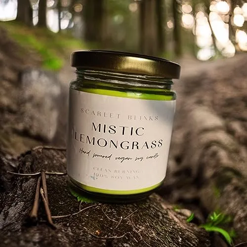 Scarlet Blinks Mistic Lemon Grass | Soy Wax Candles | Aroma Therapy Candles | Burning Time :-45 HRS Pack of 3