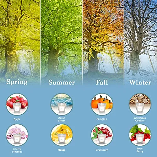 Scented Seasonal Scented Candle Set 8 Soy Wax Jar Perfect Gift Various Occasions