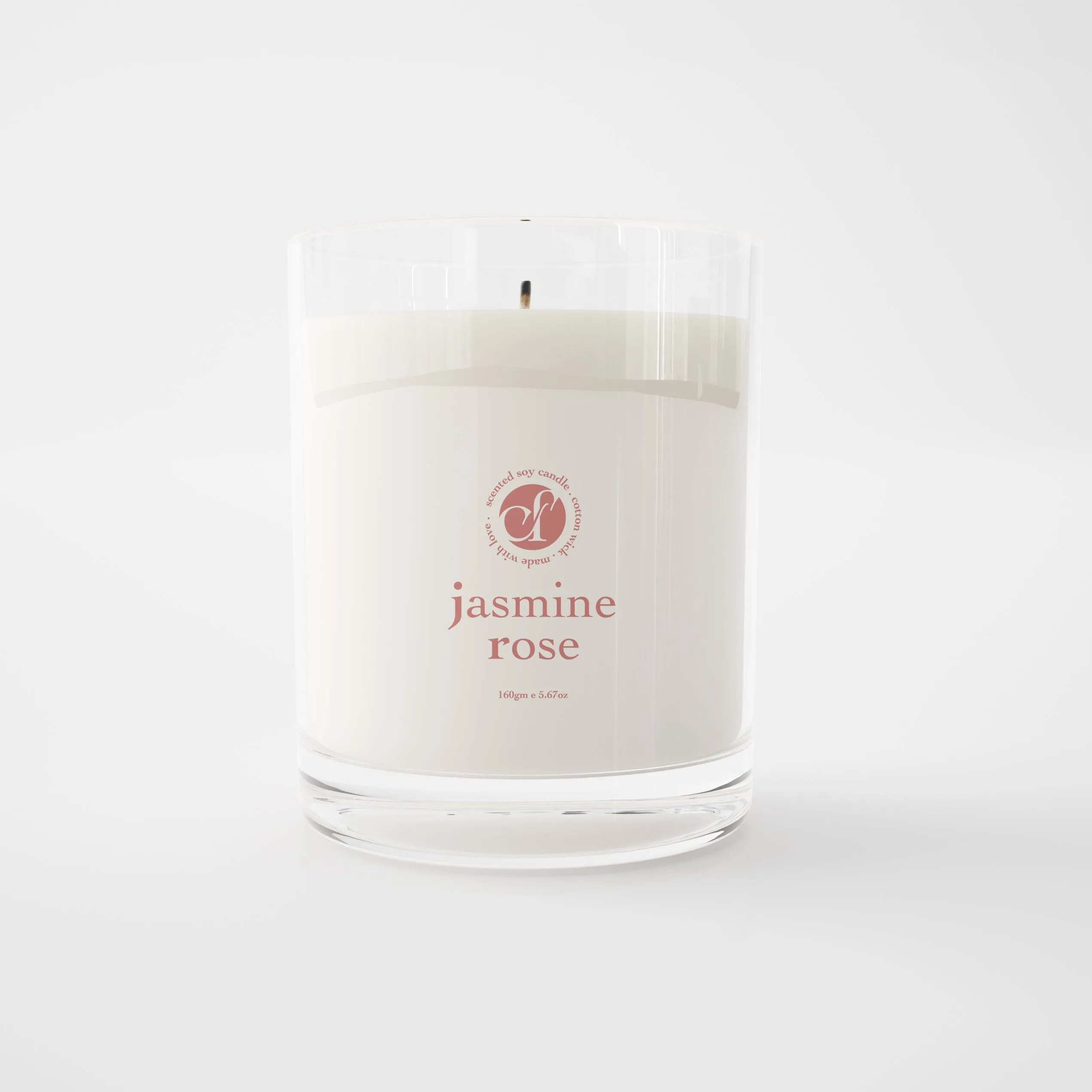 Scented Soy Candle - Jasmine Rose (160 GM)