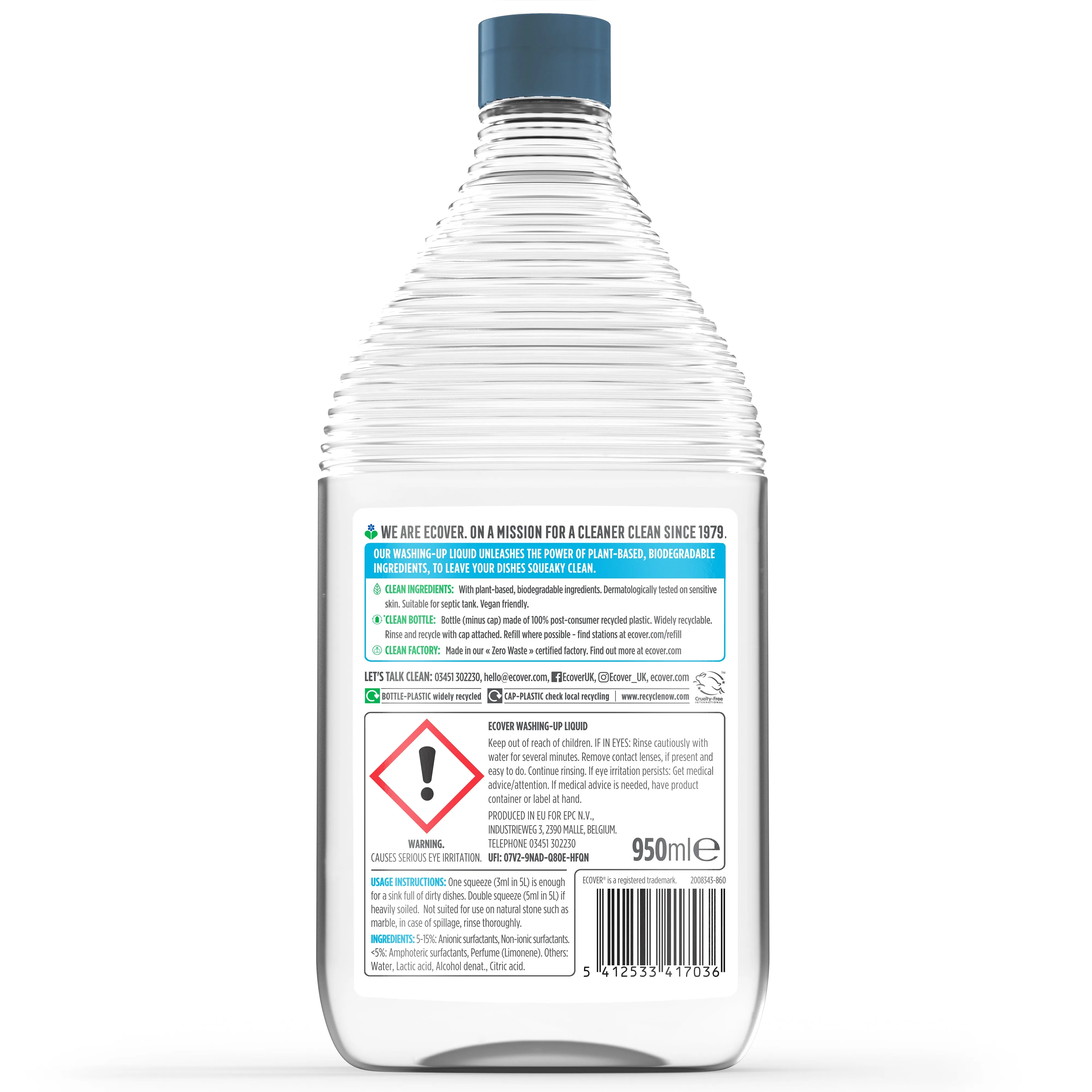 Sensitive Washing Up Liquid 950ml- Camomile & Clementine