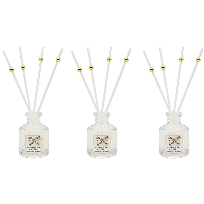 Set Of 3 Stylish Diffuser With A Gold Diamante' Bow (4 Options)