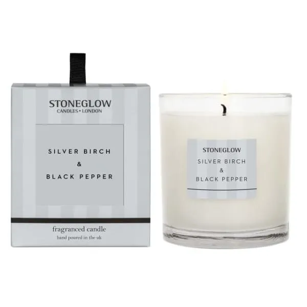 Stoneglow Silver Birch and Black Pepper Candle