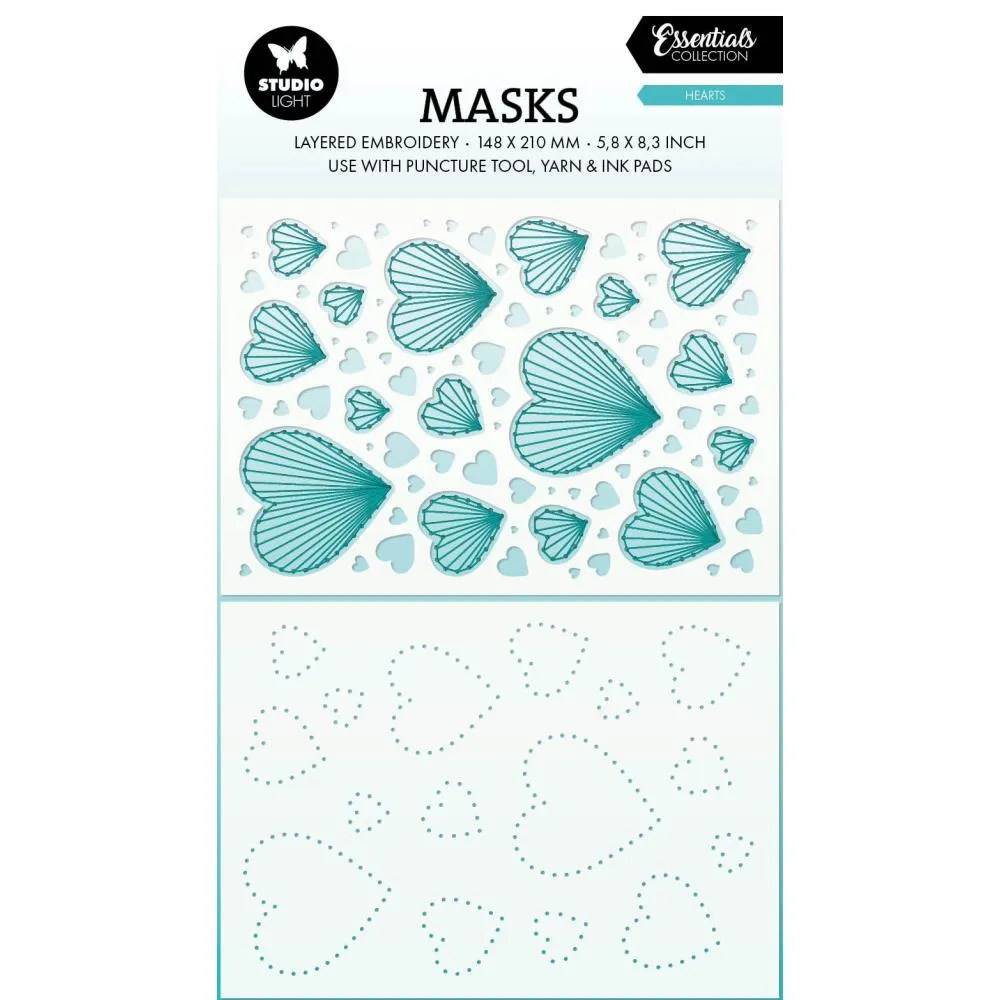 Studio Light Essentials 5.83"X8.25" Stencil Nr. 306, Hearts