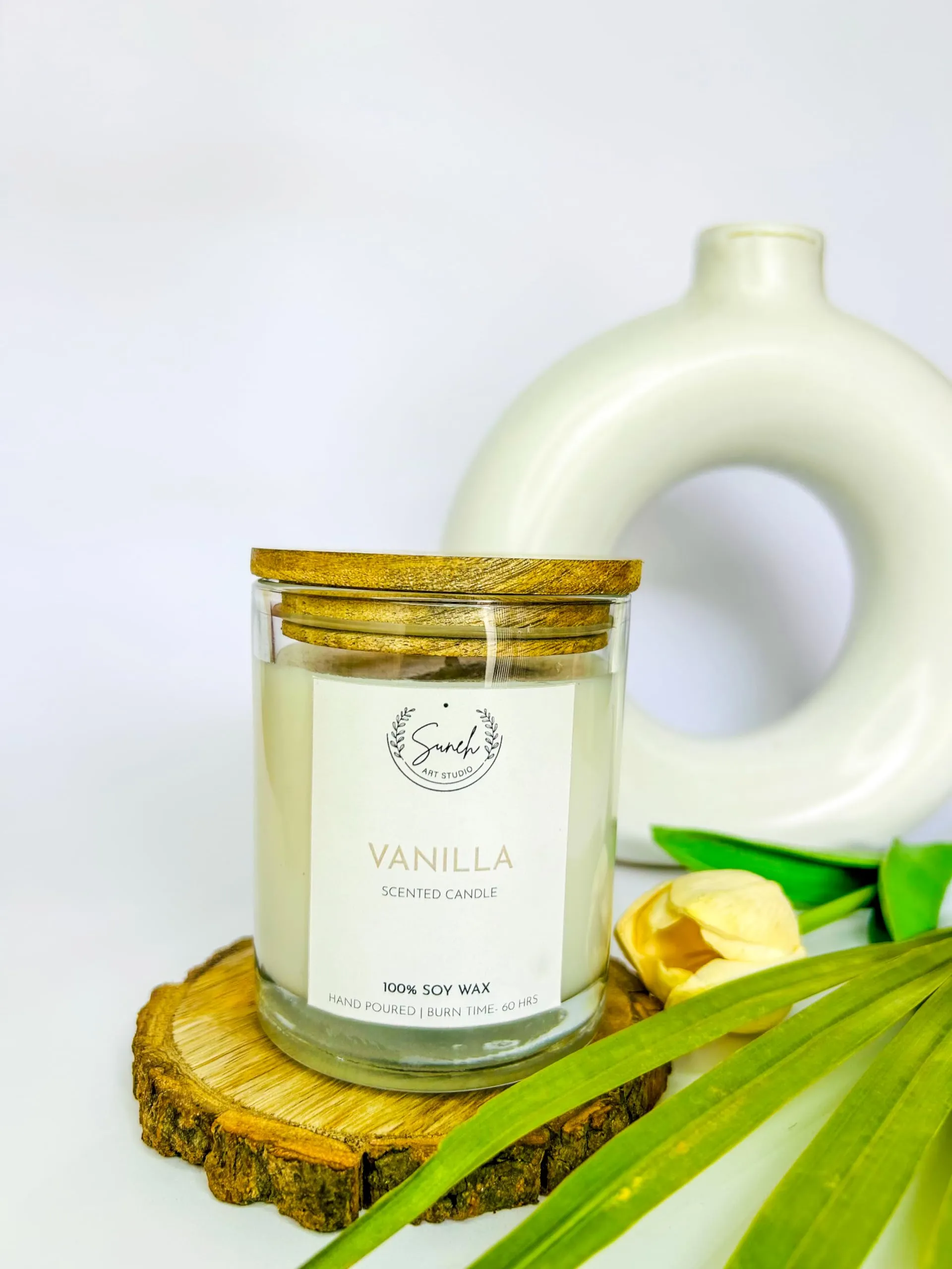Suneh Scented Soy Wax Candle, 450 gm, 50-60 Hrs | Luxury Aroma Therapy Votive Jar Candles Big Size | Scented Candles for Home Decor Gift Set | Fragrance Vanilla (Pack of 2)-Bazar