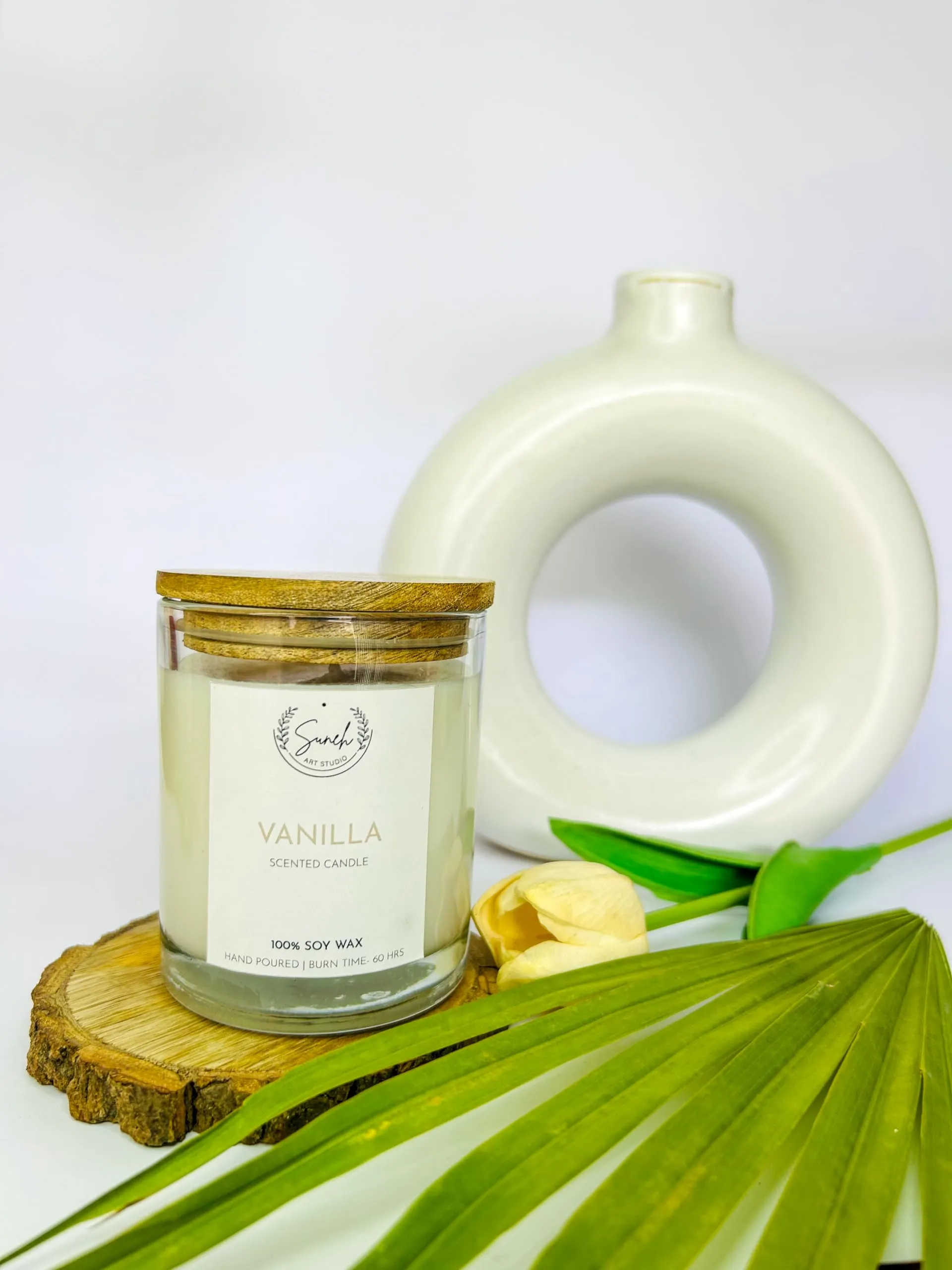 Suneh Scented Soy Wax Candle, 450 gm, 50-60 Hrs | Luxury Aroma Therapy Votive Jar Candles Big Size | Scented Candles for Home Decor Gift Set | Fragrance Vanilla (Pack of 2)-Bazar